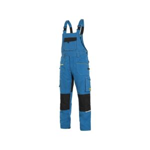 CXS STRETCH pánské Kalhoty pracovní s laclem středně modrá/černá 64